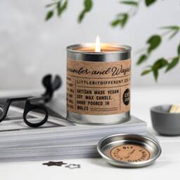 Cucumber Wasabi Scented Candle Vegan Soy Wax Mandle - thumbnail 1