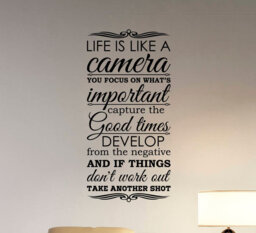 Life Is Like A Camera Wall Decal Vinyl Sticker Quote Gift Lettering Photography Inspirational Art Bedroom Motivational Decor Hq38 - thumbnail 1