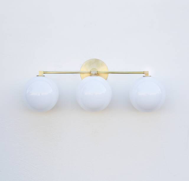 Bathroom Vanity, Vanity Fixture, Mid Century Brass Wall Sconce Light, Ul Listed, Dppq No.0142 - image 1