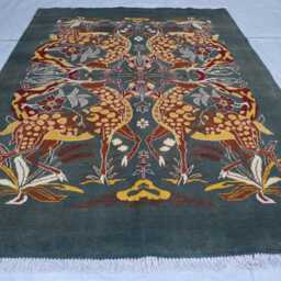 5x7 Ft Kazak Pictorial Art Area Rug, Afghan Hand Knotted Rug, Medallion Geometric Home Decorative Rug - thumbnail 2