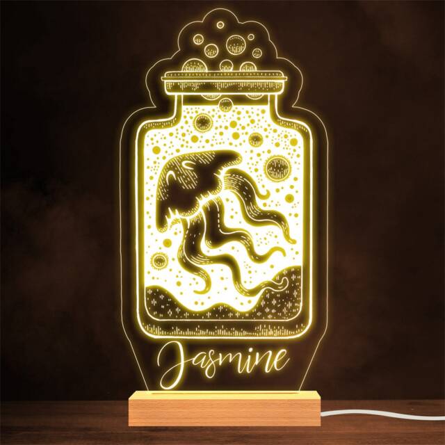 Magical Jellyfish in A Bottle Personalised Gift Lamp Night Light - image 1