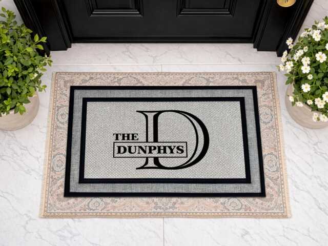 Personalized Monogram Door Mat - Outdoor Rug Doormat New Home Decor Housewarming Gift Washable Custom - image 1
