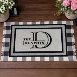 Personalized Monogram Door Mat - Outdoor Rug Doormat New Home Decor Housewarming Gift Washable Custom - thumbnail 2