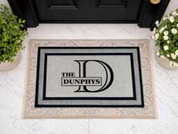 Personalized Monogram Door Mat - Outdoor Rug Doormat New Home Decor Housewarming Gift Washable Custom - thumbnail 1