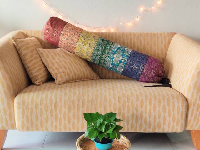 Handmade Rainbow Bolster Cover Metallic Accent Pillow Case - image 1