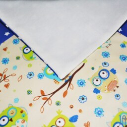 Baby Blanket Owl Turquoise-Green-Blue After Wish With Name, Crawling Blanket, Cuddly Stroller Wrap Pad For On The Go - thumbnail 4