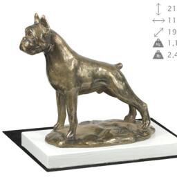 Boxer, Dog On White Wooden Base Statue, Limited Edition, Artdog - thumbnail 4