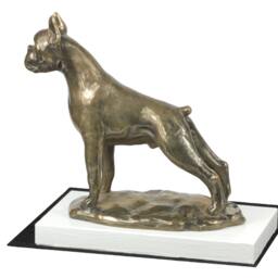 Boxer, Dog On White Wooden Base Statue, Limited Edition, Artdog - thumbnail 2