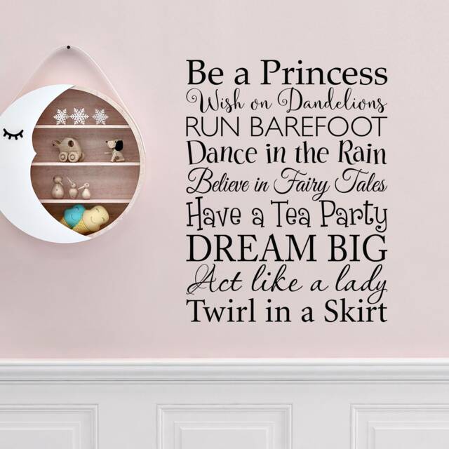 Be A Princess Wall Decal - Girl Bedroom Decor Little Gift - image 1
