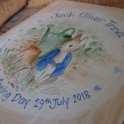 Children's Wood Chairs, Personalised & Hand Painted Illustrations For Newborn Christening 1st Birthday Gifts Bespoke Childrens Nursery Decor - thumbnail 4