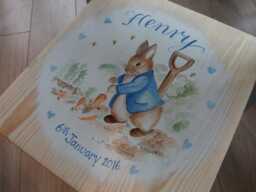 Children's Wood Chairs, Personalised & Hand Painted Illustrations For Newborn Christening 1st Birthday Gifts Bespoke Childrens Nursery Decor