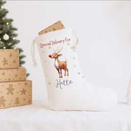 Christmas Stocking With Name Personalised Custom Monogram Decor Gift For Kids & Family - thumbnail 3