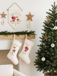 Christmas Stocking With Name Personalised Custom Monogram Decor Gift For Kids & Family - thumbnail 1