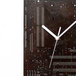 Large Dark Brown Wall Clock - Circuit Board Computer Unique Gift Boyfriend Husband - thumbnail 2