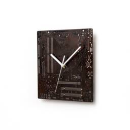 Large Dark Brown Wall Clock - Circuit Board Computer Unique Gift Boyfriend Husband - thumbnail 3