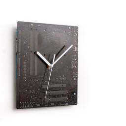 Large Dark Brown Wall Clock - Circuit Board Computer Unique Gift Boyfriend Husband - thumbnail 4