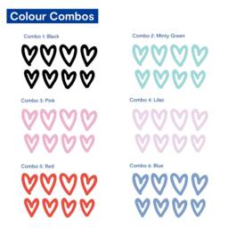 Hand Drawn Blue Heart Wall Stickers - Removable Fabric Nursery Decals - thumbnail 4