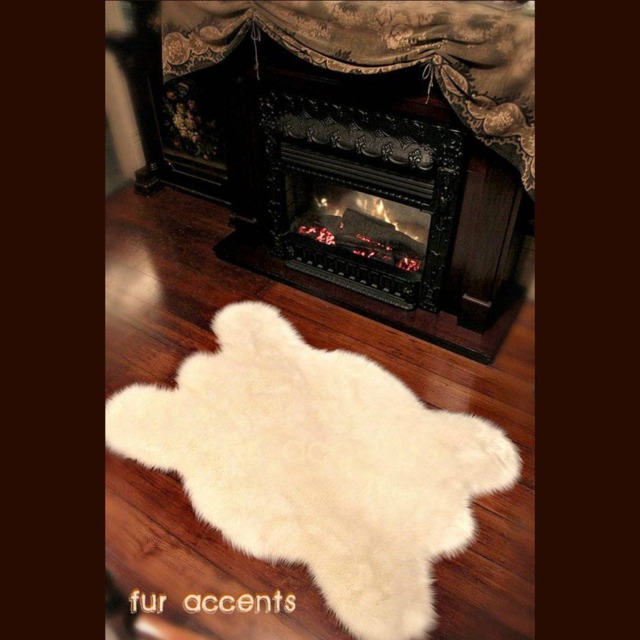 Faux Fur Shag Area Rug - Bear Skin Pelt Shape, Designer Throw - image 1