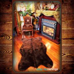 Faux Fur Shag Area Rug - Bear Skin Pelt Shape, Designer Throw - thumbnail 3