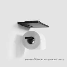 Sleek Toilet Paper Holder With Shelf Modern Bathroom Decor - thumbnail 2