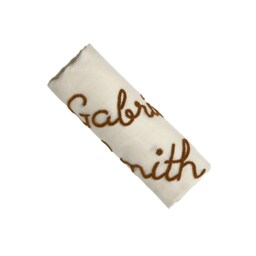 Personalized Hand-Lettered Baby Swaddle - Custom Embroidered Newborn Blanket - thumbnail 2