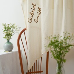 Personalized Hand-Lettered Baby Swaddle - Custom Embroidered Newborn Blanket - thumbnail 3