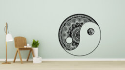 Mandala Wall Decal - Bohemian Vinyl Sticker Yin Yang Yoga Studio Boho Home Decor Bedroom Art Na366