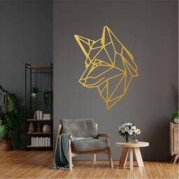 Geometric Wolfs Head Wall Art, Minimalist, Modern, Abstract, Decal, Mural, Transfer, Boho -G061 , 5 Sizes, 36 Colour Options - thumbnail 3