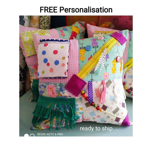 Dementia Alzheimer's Cushion Fidget Pillow Gift Activity Aid Therapy Pads Nana Zip Stuff For Residents Sewing Free Personalisation - image 1