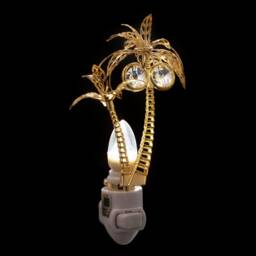 24K Gold Plated Palm Tree Handcrafted Luxury Night Light Decorated Swarovski Crystals Bedroom Bathroom Kids Room Kitchen Gift Premium Decor - thumbnail 2
