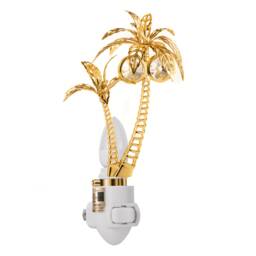 24K Gold Plated Palm Tree Handcrafted Luxury Night Light Decorated Swarovski Crystals Bedroom Bathroom Kids Room Kitchen Gift Premium Decor