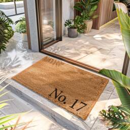 Personalized House Number Door Mat - Doormat New Home Gift Closing Rug Custom Decor - thumbnail 1