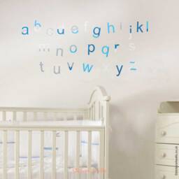 Alphabet & Number Fabric Wall Stickers Reusable Nursery Decals - thumbnail 3