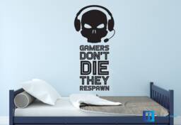 Gamers Don't Die They Respawn Cool Gaming Wall Art Decal Sticker - thumbnail 1