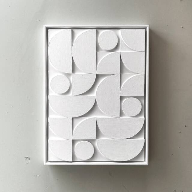 Geometric - Wall Art Handmade 500x650mm Midcentury Modern Relief Painting Wall Sculpture - image 1