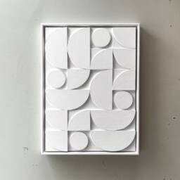 Geometric - Wall Art Handmade 500x650mm Midcentury Modern Relief Painting Wall Sculpture - thumbnail 1