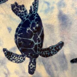 Free Embroidery Turtles Flat Minky Baby Blanket With Navy Satin Backing & Binding - thumbnail 3