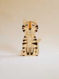 Wooden Tiger Lamp For Nursery - Forest Theme Woodland Gift Baby Newborn Personalized Kids Led Night Light