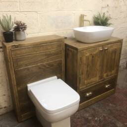 Hexham - Handmade Reclaimed Timber Bathroom Furniture Toilet & Basin Set Custom Vanity Units - thumbnail 3