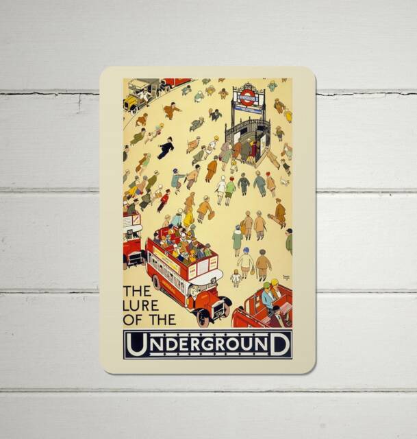 Vintage London Underground Metal Sign Alfred Leete Travel Poster - A4 Aluminium - image 1