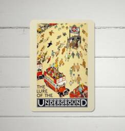 Vintage London Underground Metal Sign Alfred Leete Travel Poster - A4 Aluminium - thumbnail 1
