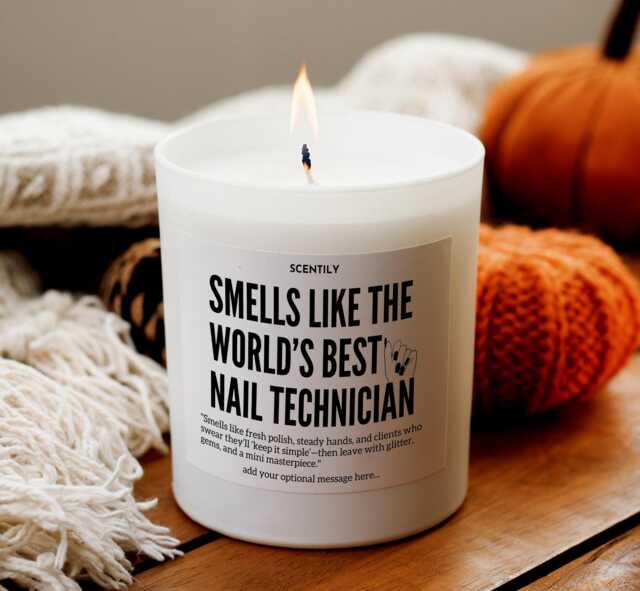 Best Nail Technician Candle Hand-Poured Soy Personalized Gift Techs Relaxing Artist Salon Appreciation - image 1