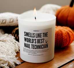 Best Nail Technician Candle Hand-Poured Soy Personalized Gift Techs Relaxing Artist Salon Appreciation - thumbnail 1