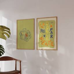 Poster Lime, Lemons & Orange Varieties/Art Print Dolce Vita Italy, Kitchen, Food, Amalfi, Picture, Kitchen Poster, Pattern, Green, Yellow - thumbnail 2