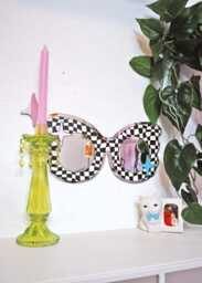 70S Black & White Check Sunglasses