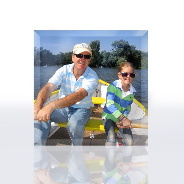Personalized Glass Photo Frame ~ Custom Family Picture Modern Unique Gift Self Standing Keepsake For Birthday - image 1