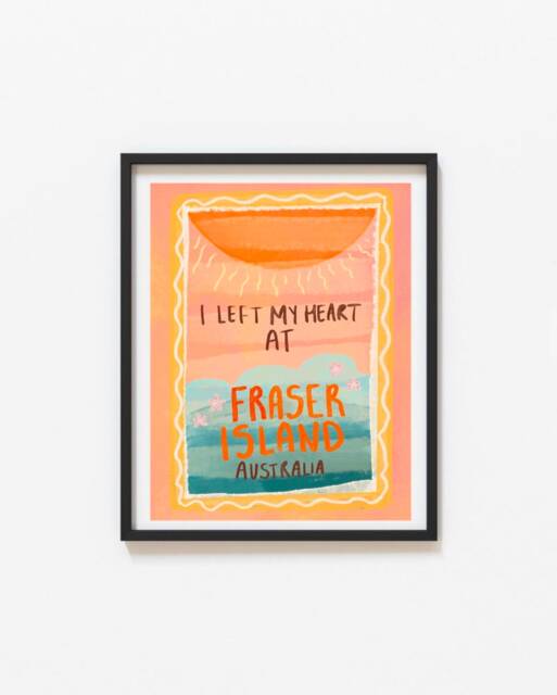 Fraser Island Australia Art Print - Illustrated Travel Poster