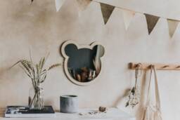 Wall Kids Mirror, Wooden Decorations, Kids Room, Bedroom Decor, Baby Shower Gift, Wooden Mirror For Room - thumbnail 1