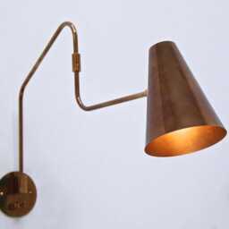 Mid Century Brass Wall Sconce - Italian Sputnik Swing Light - thumbnail 2