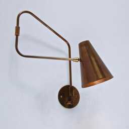 Mid Century Brass Wall Sconce - Italian Sputnik Swing Light - thumbnail 1